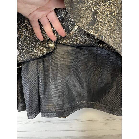 Romeo + Juliet Couture Dress Womens Small Black Gold Metallic Fit & Flare Party - Picture 9 of 11